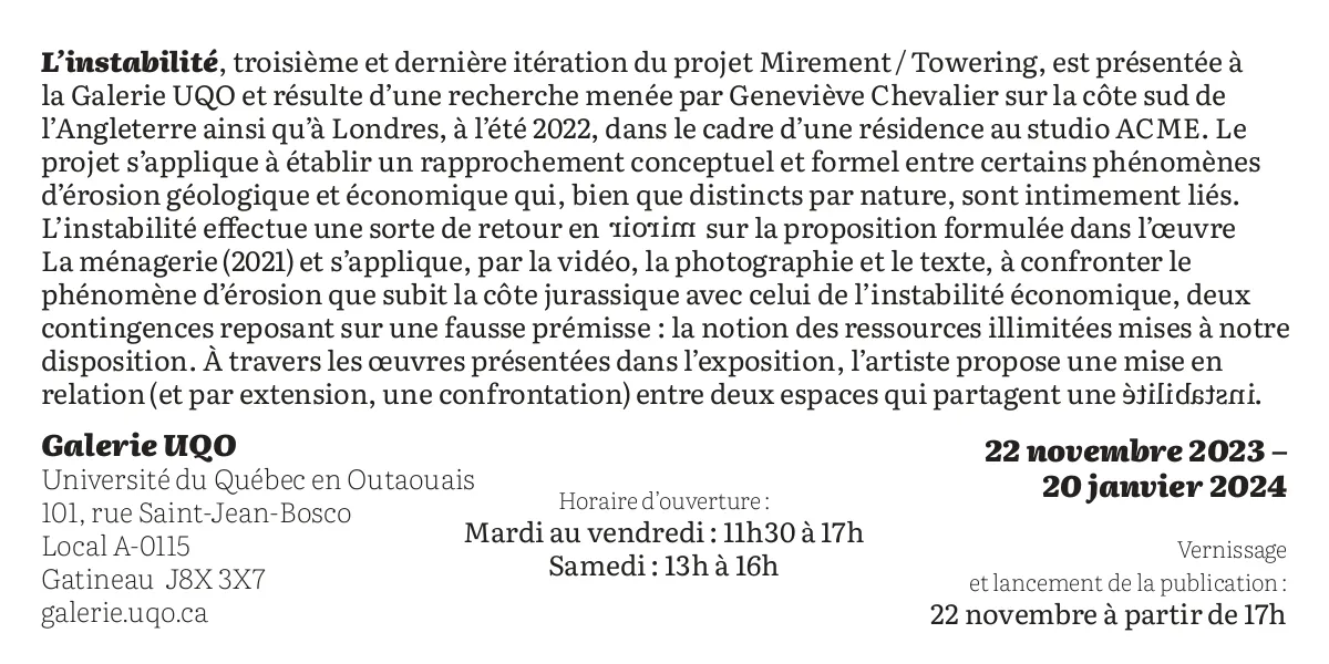 Carton d'invitation Mirement / Instabilité